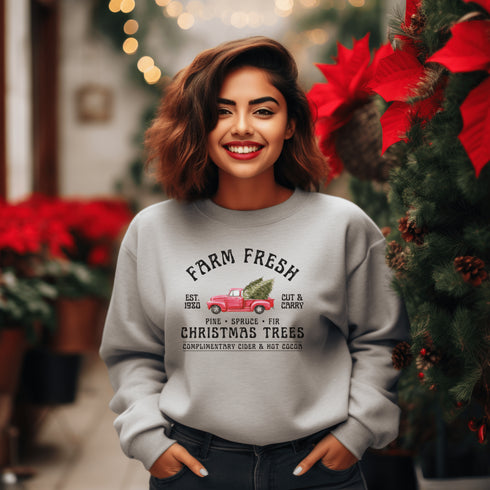 C & Win Sports Farm Fresh Trees Sweatshirt S / Sport Grey - C & Win Sports